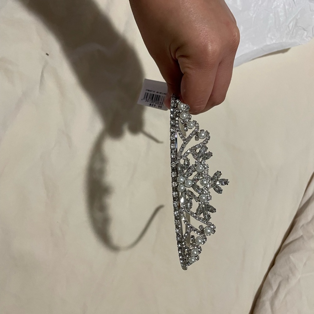NEW Davids Bridal Tiara Headband Silver